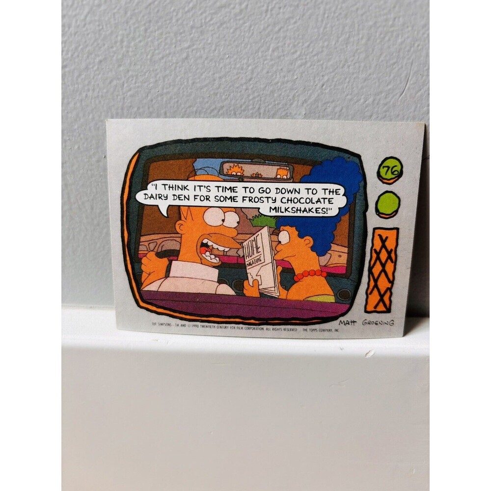 1990 Topps The Simpsons #76 Trading Card I Think It’s Time To Go To The Dairy